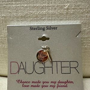 Sterling Silver 'I Love You' Daughter Charm Pendant